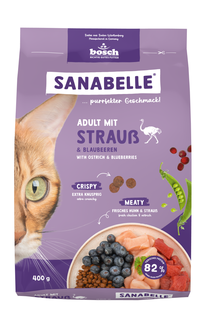 Sanabelle Katzen-Trockenfutter Adult mit Strauß
